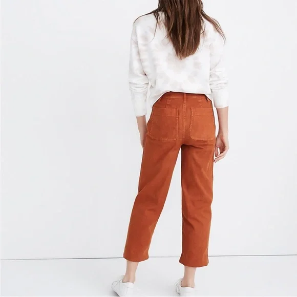 Rust Madewell Slim Wide Leg Emmett Pants - Picture 2 of 6
